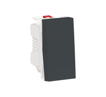 Выключатель 1-Клавишный Кнопочный Схема 1, 10А, 1 Модуль Антрацит